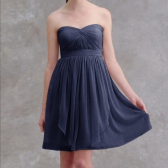 JENNY YOO Keira Convertible Strapless Blue Dress 4 - Picture 1 of 5